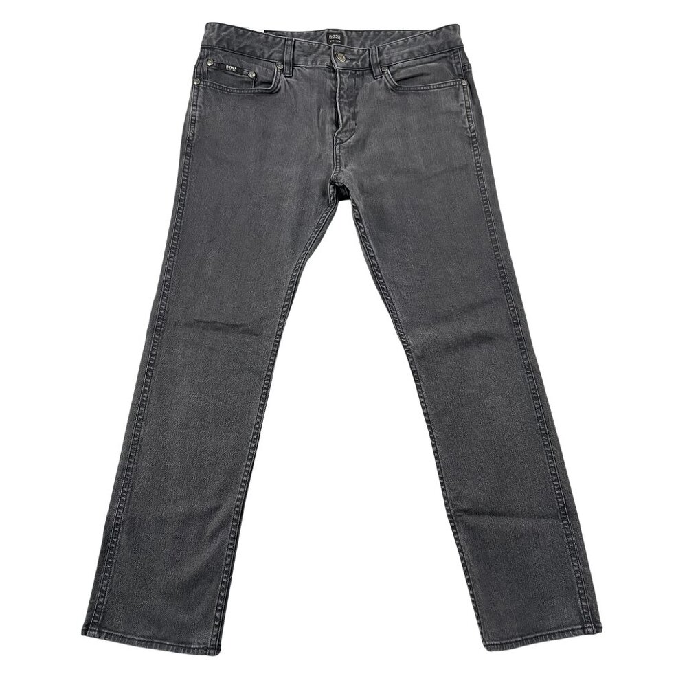 Hugo Boss Jeans Mens 33x30 Black Stretch Delaware Slim Straight Leg